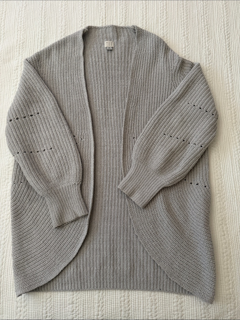 a new day Light Gray Open-Front Ribbed Cardigan